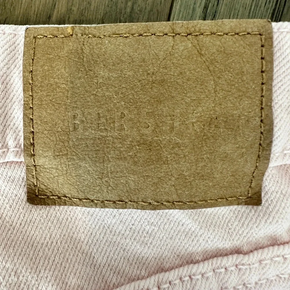 Bershka Light Pink Distressed Ripped‎ Wide Leg Jeans 2